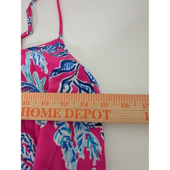 Lilly Pulitzer Dusk Romper Womens Size Small Pink Samba Coral Sleeveless Preppy - Picture 10 of 12